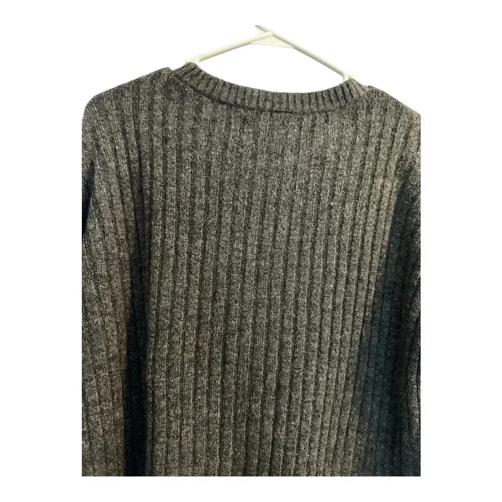 Abercrombie and Fitch Charcoal Gray Chunky Ribbed Sweater // Size M - Picture 5 of 7